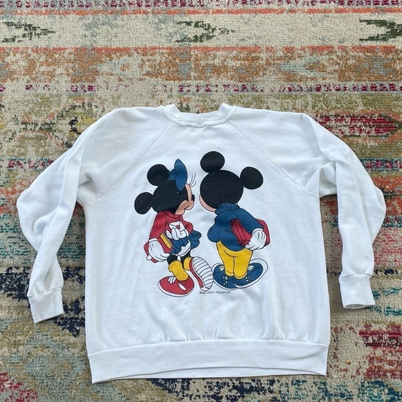 Vintage Mickey Mouse and Minnie Mouse Washington DC Cartoon 1980s Sweatshirt - Picture 2 of 7